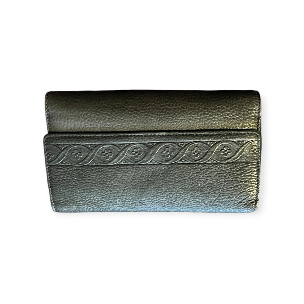 Vintage Black Leather Hand Tooled Wallet
